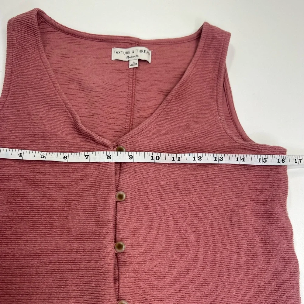 Madewell Texture & Thread Button Front Tie Tank Size Small - Picture 8 of 12